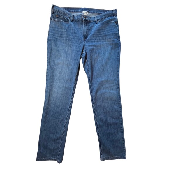 Duluth Trading Women's Jeans Denim Five Pocket‎ Straight Leg Mid-Rise Soft 14 - Picture 1 of 11